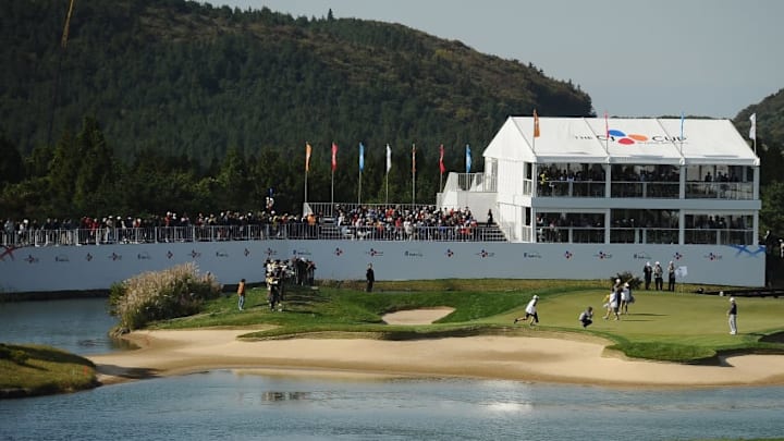 JEJU, SOUTH KOREA - OCTOBER 22: A general view of the 18th green during the final round of the CJ Cup at Nine Bridges on October 22, 2017 in Jeju, South Korea. (Photo by Matt Roberts/Getty Images)