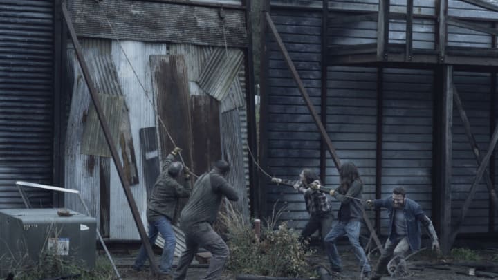 Ross Marquand as Aaron - The Walking Dead _ Season 11, Episode 3 - Photo Credit: Josh Stringer/AMC