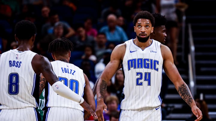 ORLANDO, FLORIDA – OCTOBER 11: Khem Birch #24 of the Orlando Magic takes the court against the Boston Celtics in the 3rd quarter at Amway Center on October 11, 2019 in Orlando, Florida. (Photo by Harry Aaron/Getty Images)