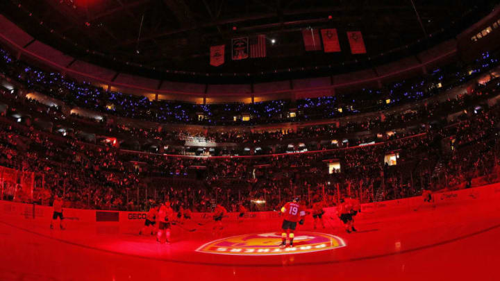 SUNRISE, FL - DECEMBER 10: Glow sticks light up the arena prior to the Florida Panthers hosting the Vancouver Canucks at the BB