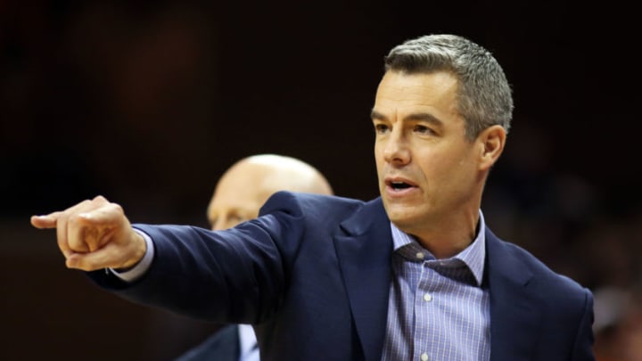 CHARLOTTESVILLE, VA - MARCH 02: Head coach Tony Bennett of the Virginia Cavaliers points out a matchup in the first half during a game against the Pittsburgh Panthers at John Paul Jones Arena on March 2, 2019 in Charlottesville, Virginia. (Photo by Ryan M. Kelly/Getty Images)