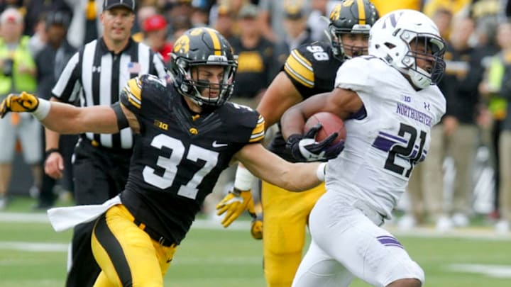 IOWA CITY, IOWA- OCTOBER 1: Running back Justin Jackson