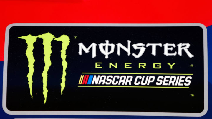 DAYTONA BEACH, FL - FEBRUARY 17: A detail of the ' Monster Energy NASCAR Cup Series' logo during practice for the Monster Energy NASCAR Cup Series Advance Auto Parts Clash on February 17, 2017 at Daytona International Speedway in Daytona Beach, Florida. (Photo by Jonathan Ferrey/Getty Images)