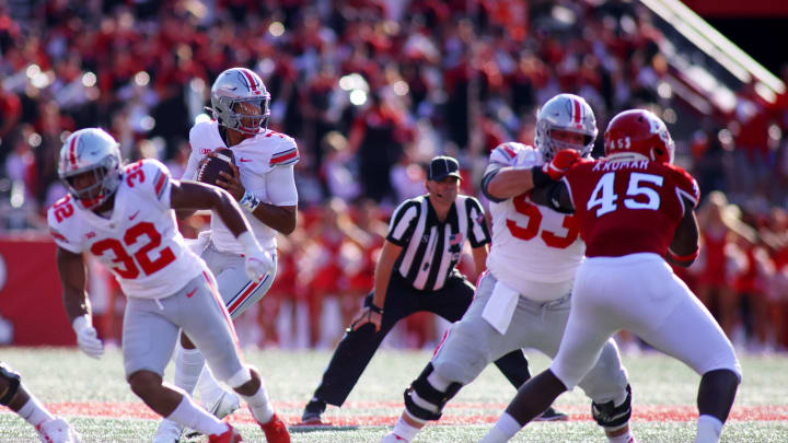 The Ohio State football team had a solid game from their offensive line. (Photo by Mike Stobe/Getty Images)