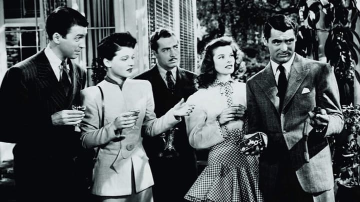 James Stewart, Ruth Hussey, John Howard, Katharine Hepburn, and Cary Grant in The Philadelphia Story (1940).