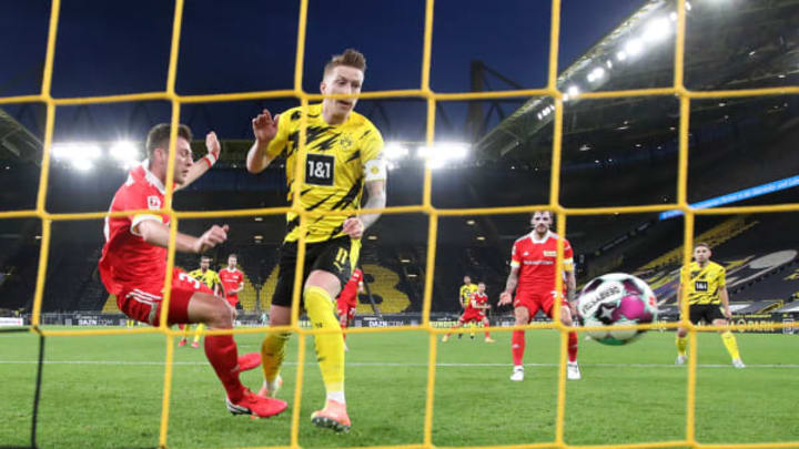 Marco Reus scored the opener from close range. (Photo by Friedemann Vogel – Pool/Getty Images)