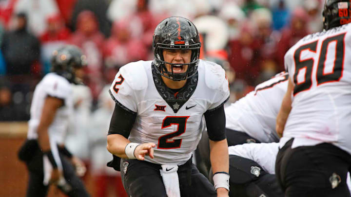 NORMAN, OK - DECEMBER 3: Quarterback Mason Rudolph NORMAN, OK - DECEMBER 3: Quarterback Mason Rudolph