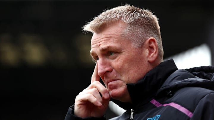 BIRMINGHAM, ENGLAND - MAY 05: Dean Smith, Manager of Aston Villa looks on prior to during the Sky Bet Championship match between Aston Villa and Norwich City at Villa Park on May 05, 2019 in Birmingham, England. (Photo by Matthew Lewis/Getty Images)