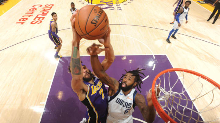 LOS ANGELES, CA - OCTOBER 31: JaVale McGee #7 of the Los Angeles Lakers dunks the ball against the Dallas Mavericks on October 31, 2018 at STAPLES Center in Los Angeles, California. NOTE TO USER: User expressly acknowledges and agrees that, by downloading and/or using this Photograph, user is consenting to the terms and conditions of the Getty Images License Agreement. Mandatory Copyright Notice: Copyright 2018 NBAE (Photo by Juan Ocampo/NBAE via Getty Images) LOS ANGELES, CA - OCTOBER 31: JaVale McGee #7 of the Los Angeles Lakers dunks the ball against the Dallas Mavericks on October 31, 2018 at STAPLES Center in Los Angeles, California. NOTE TO USER: User expressly acknowledges and agrees that, by downloading and/or using this Photograph, user is consenting to the terms and conditions of the Getty Images License Agreement. Mandatory Copyright Notice: Copyright 2018 NBAE (Photo by Juan Ocampo/NBAE via Getty Images)