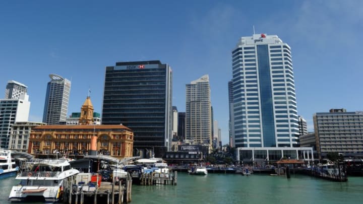 A general view of the city centre skyline of Auckland in New Zealand is seen in this photograph taken on October 20, 2011 from a ferry boat in Auckland Harbour. AFP PHOTO/PAUL ELLIS (Photo credit should read PAUL ELLIS/AFP via Getty Images)