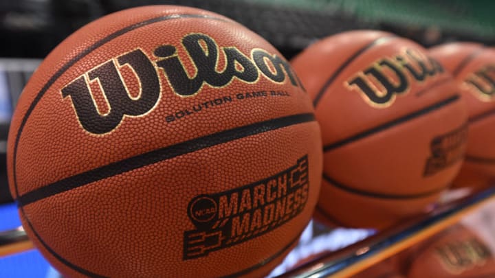SALT LAKE CITY, UT - MARCH 18: A view of the game balls prior to the game between the Gonzaga Bulldogs and the Northwestern Wildcats during the second round of the 2017 NCAA Men's Basketball Tournament at Vivint Smart Home Arena on March 18, 2017 in Salt Lake City, Utah. (Photo by Gene Sweeney Jr./Getty Images)