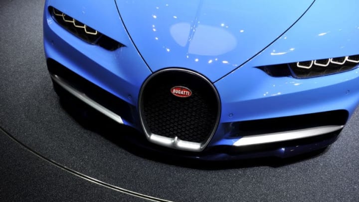 GENEVA, SWITZERLAND - MARCH 01: The Bugatti Chiron is presented during the Bugatti press conference as part of the Geneva Motor Show 2016 on March 1, 2016 in Geneva, Switzerland. (Photo by Harold Cunningham/Getty Images)