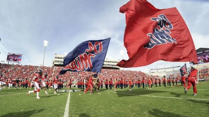 Nov 5, 2016; Oxford, MS, USA; Mississippi Rebels before the game against Georgia Southern Eagles at Vaught-Hemingway Stadium. Mississippi Rebels defeated Georgia Southern Eagles 37-27. Mandatory Credit: Justin Ford-USA TODAY Sports
