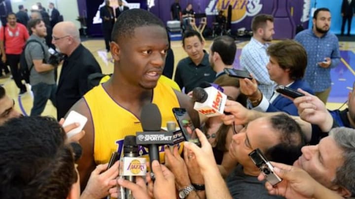Los Angeles Lakers' rookie power forward Julius Randle has the chance to be an excellent player but Lakers' head coach Byron Scott believes he must get in better shape. Mandatory Credit: Jayne Kamin-Oncea-USA TODAY Sports Los Angeles Lakers' rookie power forward Julius Randle has the chance to be an excellent player but Lakers' head coach Byron Scott believes he must get in better shape. Mandatory Credit: Jayne Kamin-Oncea-USA TODAY Sports