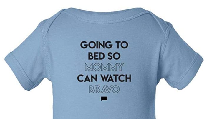 Discover Bravo TV's "Going to Bed So Mommy Can Watch Bravo" onesie on Amazon.
