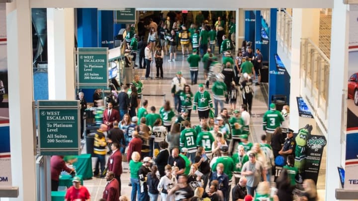 Oct 8, 2015; Dallas, TX, USA; A general view of fans entering the arena prior to the game between the Dallas Stars and the Pittsburgh Penguins at American Airlines Center. Mandatory Credit: Jerome Miron-USA TODAY Sports