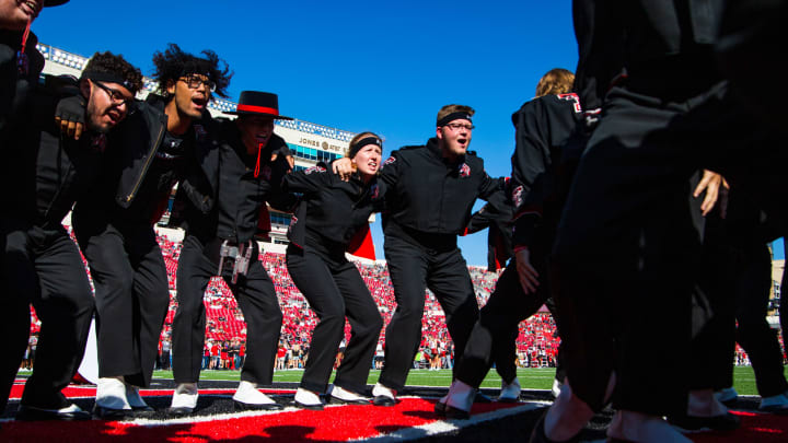 Members of the Texas Tech Red Raiders drum line get pumped up (Photo by John E. Moore III/Getty Images)