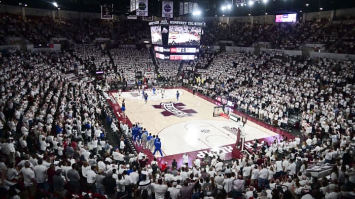 Feb 15, 2023; Starkville, Mississippi, USA; A general overview of the game between the Mississippi State Bulldogs and the Kentucky Wildcats during the first half at Humphrey Coliseum. Mandatory Credit: Matt Bush-USA TODAY Sports
