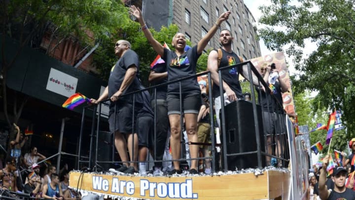 NEW YORK, NY – JUNE 25: WNBA President Lisa Borders participate in the NYC Pride Parade on June 25, 2017 in New York City, New York. NOTE TO USER: User expressly acknowledges and agrees that, by downloading and/or using this photograph, user is consenting to the terms and conditions of the Getty Images License Agreement. Mandatory Copyright Notice: Copyright 2017 NBAE (Photo by David Dow/NBAE via Getty Images)