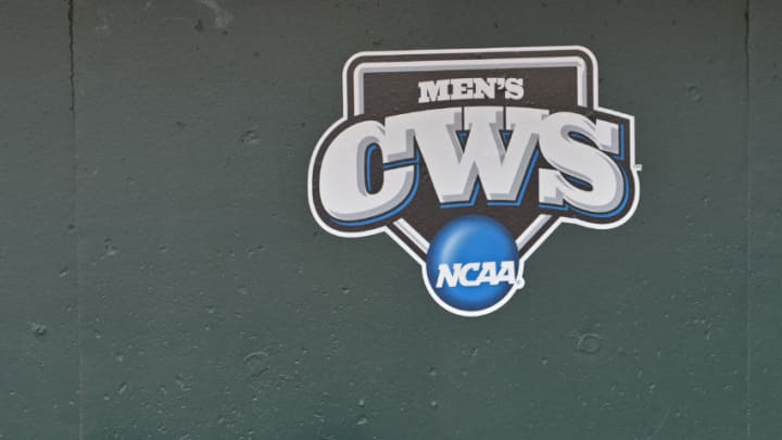 OMAHA, NE - JUNE 23: A general view of baseball gear before game one of the College World Series Championship between the Vanderbilt Commodores and the Virginia Cavaliers on June 23, 2014 at TD Ameritrade Park in Omaha, Nebraska. (Photo by Peter Aiken/Getty Images)