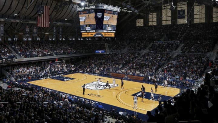 INDIANAPOLIS, IN - FEBRUARY 15: General view from the upper seating level during a game between the Butler Bulldogs and Georgetown Hoyas at Hinkle Fieldhouse on February 15, 2020 in Indianapolis, Indiana. Georgetown defeated Butler 73-66. (Photo by Joe Robbins/Getty Images)