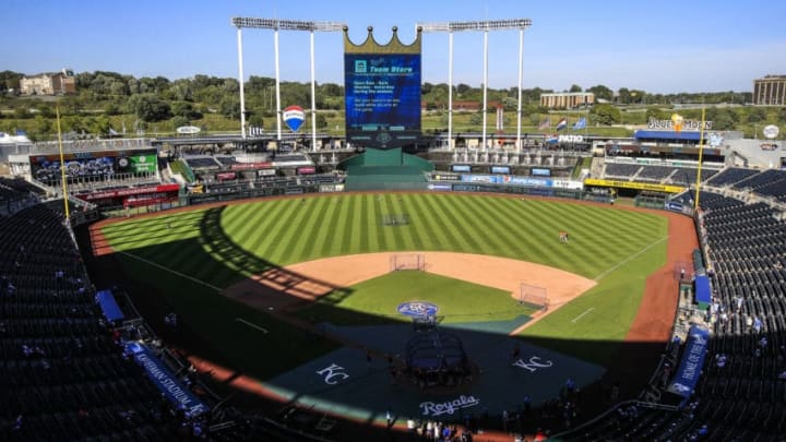 KANSAS CITY, MO - SEPTEMBER 1: A general view of Kauffman Stadium before the game between the Baltimore Orioles and the Kansas City Royals on September 1, 2018 in Kansas City, Missouri. (Photo by Brian Davidson/Getty Images)