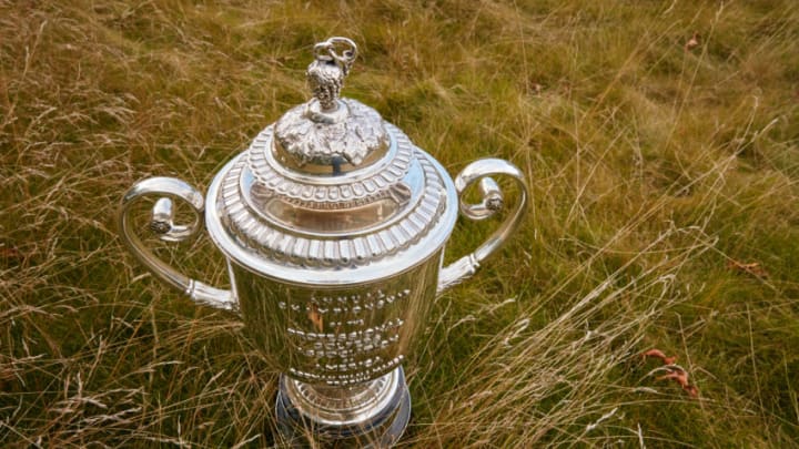 SPRINGFIELD TOWNSHIP, NJ - SEPTEMBER 20: EDITORS NOTE: This image has been retouched.) The Wannamaker Trophy sits at the Baltusrol Golf Club the host of the 2016 PGA Championship on September 20, 2015 in Springfield Township, New Jersey. (Photo by Gary Kellner/PGA of America via Getty Images)