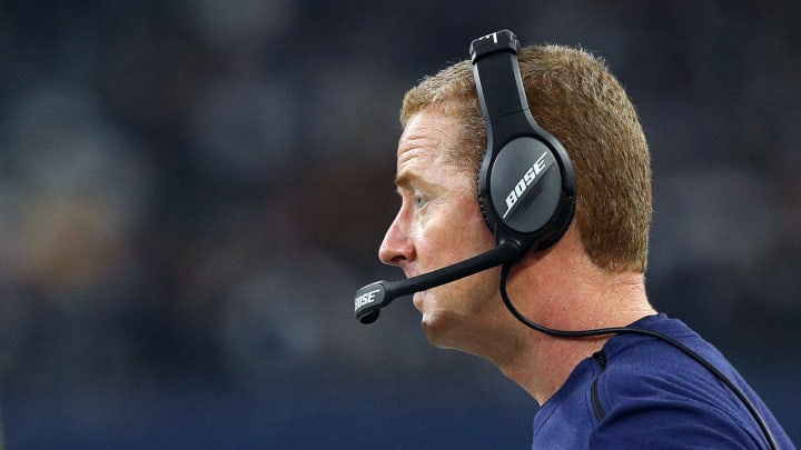 ARLINGTON, TEXAS – NOVEMBER 22: Head coach Jason Garrett of the Dallas Cowboys watches the game against the Washington Redskins at AT&T Stadium on November 22, 2018 in Arlington, Texas. (Photo by Richard Rodriguez/Getty Images)