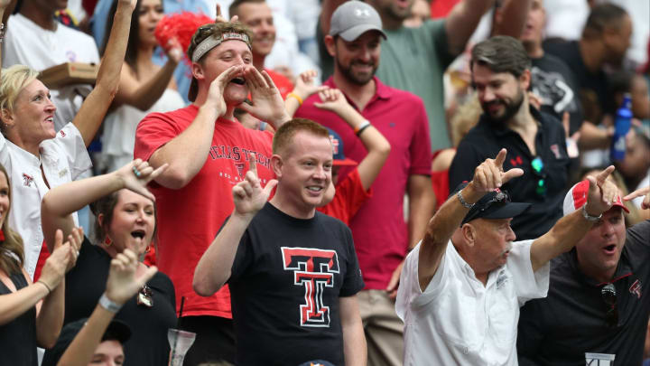 Sep 1, 2018; Houston, TX, USA; Texas Tech Red Raiders fans at NRG Stadium. Mandatory Credit: Thomas B. Shea-USA TODAY Sports