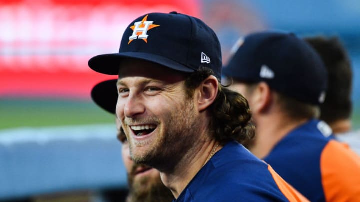 Free agent pitcher Gerrit Cole, formerly of the Houston Astros (Photo by Brian Rothmuller/Icon Sportswire via Getty Images)