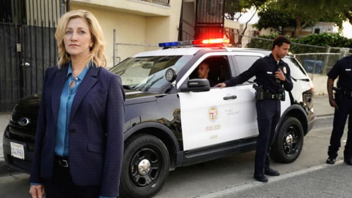 TOMMY-- When a former high-ranking NYPD officer becomes the first female Chief of Police for Los Angeles, she uses her unflinching honesty and hardball tactics to navigate social, political and national security issues while enforcing the law, in the new CBS drama TOMMY, premiering Thursday, Feb. 6 (10:00-11:00 PM, ET/PT) on the CBS Television Network. Pictured: Edie Falco as Abigail 'Tommy' Thomas. Photo: Cliff Lipson/CBS ©2019 CBS Broadcasting, Inc. All Rights Reserved