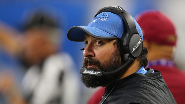 DETROIT, MI – AUGUST 30: Head coach Matt Patricia of the Detroit Lions looks on while playing the Cleveland Browns during a preseason game at Ford Field on August 30, 2018 in Detroit, Michigan. (Photo by Gregory Shamus/Getty Images)