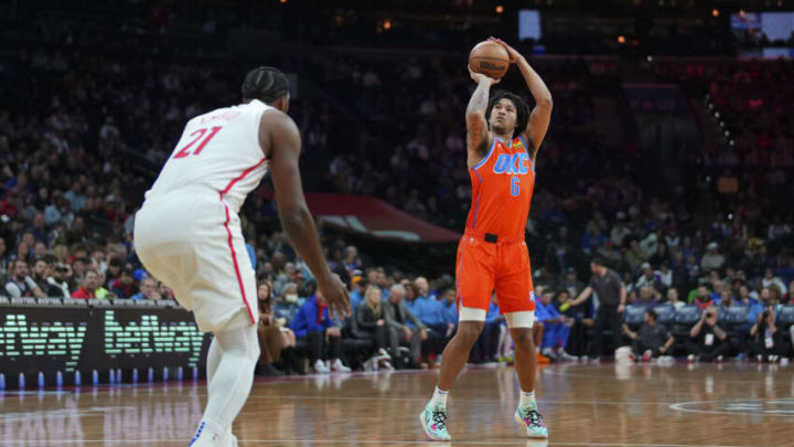 Jaylin Williams #6 of the Oklahoma City Thunder (Photo by Mitchell Leff/Getty Images)