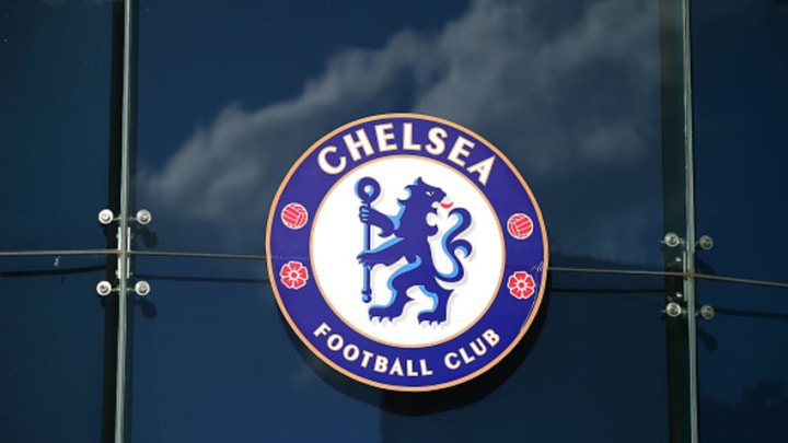 LONDON, ENGLAND - NOVEMBER 1: General view of a Chelsea Football Club logo during the Barclays Premier League match between Chelsea and Queens Park Rangers at Stamford Bridge on November 1, 2014 in London, England. (Photo by Clive Rose/Getty Images)