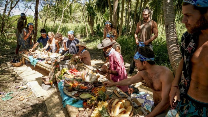 Survivor: David vs. Goliath episode 7 merge feast side