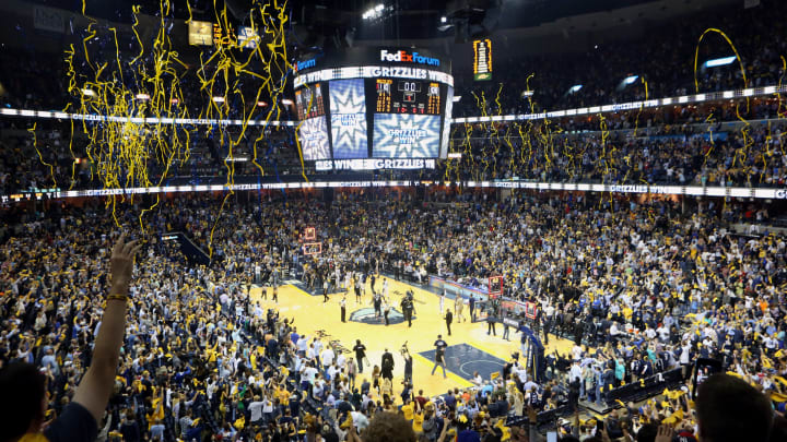 MEMPHIS, TN – APRIL 22: Memphis Grizzlies fans cheer for their team in Game Four of the Eastern Conference Quarterfinals against the San Antonio Spurs during the 2017 NBA Playoffs at the FedEx Forum on April 22, 2017 NOTE TO USER: User expressly acknowledges and agrees that, by downloading and or using this photograph, User is consenting to the terms and conditions of the Getty Images License Agreement. Mandatory Copyright Notice: Copyright 2017 NBAE (Photo by Karen Pulfer Focht/NBAE via Getty Images)