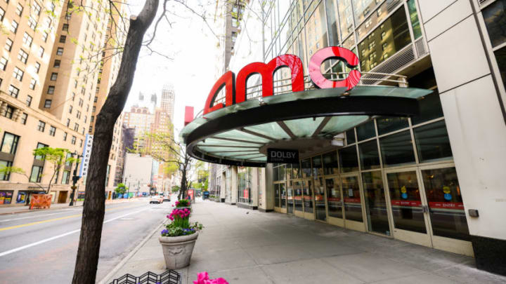 NEW YORK, NEW YORK - MAY 14: A view outside AMC 34th Street 14 movie theater during the coronavirus pandemic on May 14, 2020 in New York City. COVID-19 has spread to most countries around the world, claiming over 299,000 lives with over 4.4 million infections reported. (Photo by Noam Galai/Getty Images)