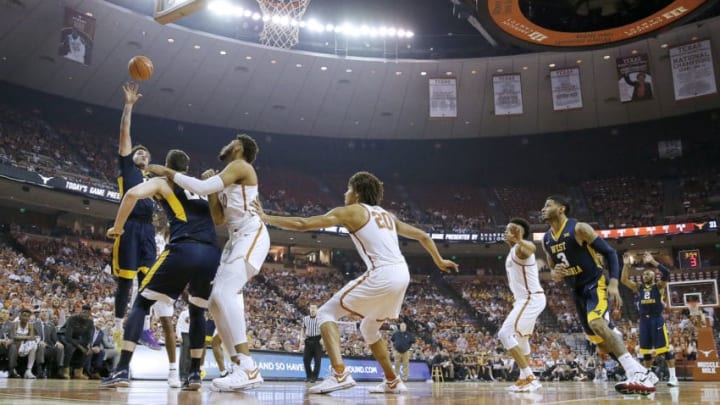 AUSTIN, TX - MARCH 3: Teddy Allen #13 of the West Virginia Mountaineers shoots the ball against the Texas Longhorns at the Frank Erwin Center on March 3, 2018 in Austin, Texas. (Photo by Chris Covatta/Getty Images)