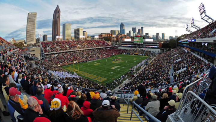 ATLANTA, GA - NOVEMBER 30: A general view of Bobby Dodd Stadium during the game between the Georgia Bulldogs and the Georgia Tech Yellow Jackets on November 30, 2013 in Atlanta, Georgia. (Photo by Scott Cunningham/Getty Images)