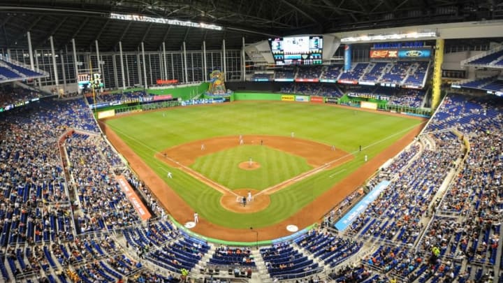 Sep 4, 2015; Miami, FL, USA; A general view of Marlins Park during the fourth inning of a game between the New York Mets and the Miami Marlins. Mandatory Credit: Steve Mitchell-USA TODAY Sports