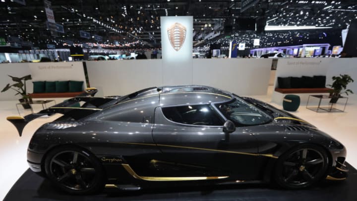 A Koenigsegg Automotive AB Agera RS Gryphon supercar stands on display on the second day of the 87th Geneva International Motor Show in Geneva, Switzerland, on Wednesday, March 8, 2017. The show opens to the public on March 9, and will showcase the latest models from the world's top automakers. Photographer: Luke Macgregor/Bloomberg via Getty Images