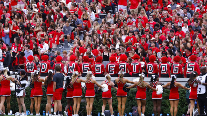 ATHENS, GA - SEPTEMBER 10: A general view of the Georgia Bulldogs student section in the first half against the Samford Bulldogs at Sanford Stadium on September 10, 2022 in Atlanta, Georgia. (Photo by Todd Kirkland/Getty Images)