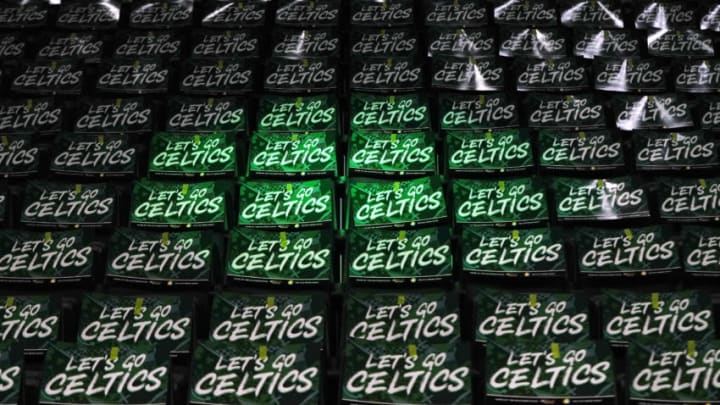 BOSTON, MASSACHUSETTS - FEBRUARY 07: General view of cheer cards on the seats at TD Garden before the game between the Boston Celtics and the Atlanta Hawks at TD Garden on February 07, 2020 in Boston, Massachusetts. NOTE TO USER: User expressly acknowledges and agrees that, by downloading and or using this photograph, User is consenting to the terms and conditions of the Getty Images License Agreement. (Photo by Omar Rawlings/Getty Images)