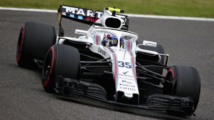 SUZUKA, JAPAN - OCTOBER 05: Sergey Sirotkin of Russia driving the (35) Williams Martini Racing FW41 Mercedes on track during practice for the Formula One Grand Prix of Japan at Suzuka Circuit on October 5, 2018 in Suzuka. (Photo by Charles Coates/Getty Images)