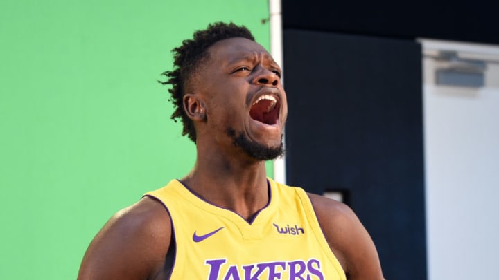 EL SEGUNDO, CA - SEPTEMBER 25: Julius Randle #30 of the Los Angeles Lakers poses during media day September 25, 2017, in El Segundo, California. NOTE TO USER: User expressly acknowledges and agrees that, by downloading and/or using this photograph, user is consenting to the terms and conditions of the Getty Images License Agreement. (Photo by Kevork Djansezian/Getty Images)