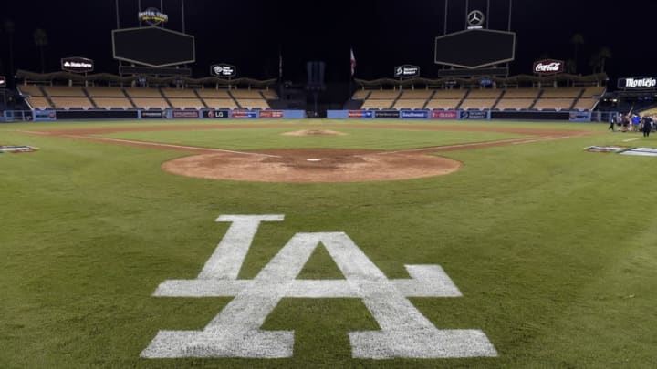 October 15, 2015; Los Angeles, CA, USA; General view of playing field following the Los Angeles Dodgers 3-2 loss against New York Mets in game five of NLDS at Dodger Stadium. Mandatory Credit: Richard Mackson-USA TODAY Sports