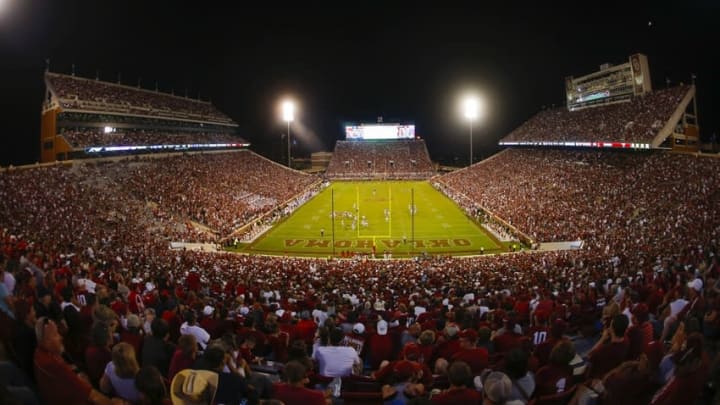 Aug 30, 2014; Norman, OK, USA; General view of Gaylord Family – Oklahoma Memorial Stadium during the game between the Oklahoma Sooners and Louisiana Tech Bulldogs. Mandatory Credit: Kevin Jairaj-USA TODAY Sports