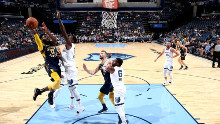 MEMPHIS, TN - OCTOBER 6: Tyreke Evans #12 of the Indiana Pacers shoots the ball against the Memphis Grizzlies during a pre-season game on October 6, 2018 at FedExForum in Memphis, Tennessee. NOTE TO USER: User expressly acknowledges and agrees that, by downloading and or using this Photograph, user is consenting to the terms and conditions of the Getty Images License Agreement. Mandatory Copyright Notice: Copyright 2018 NBAE (Photo by Joe Murphy/NBAE via Getty Images)