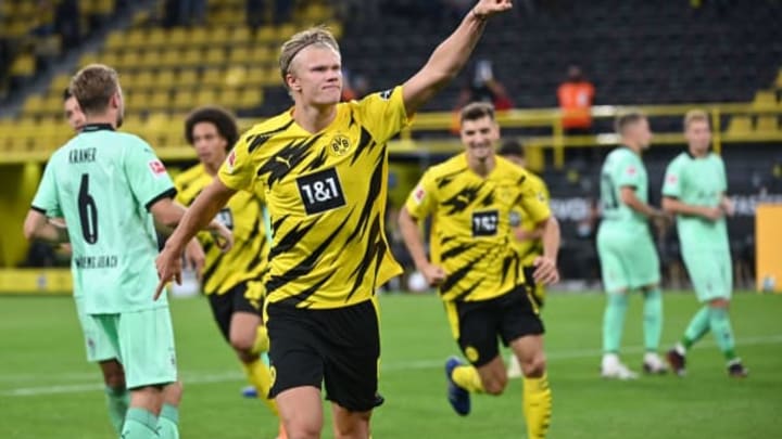 Erling Haaland’s brace sealed a comfortable win for Borussia Dortmund (Photo by INA FASSBENDER/AFP via Getty Images)