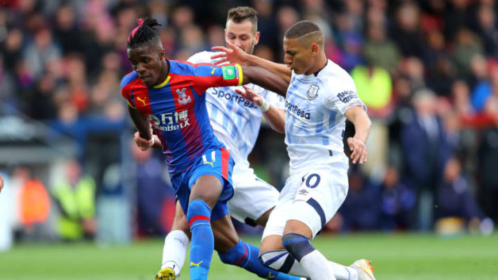 LONDON, ENGLAND - APRIL 27: Wilfred Zara of Crystal Palace in action during the Premier League match between Crystal Palace and Everton FC at Selhurst Park on April 27, 2019 in London, United Kingdom. (Photo by Warren Little/Getty Images)